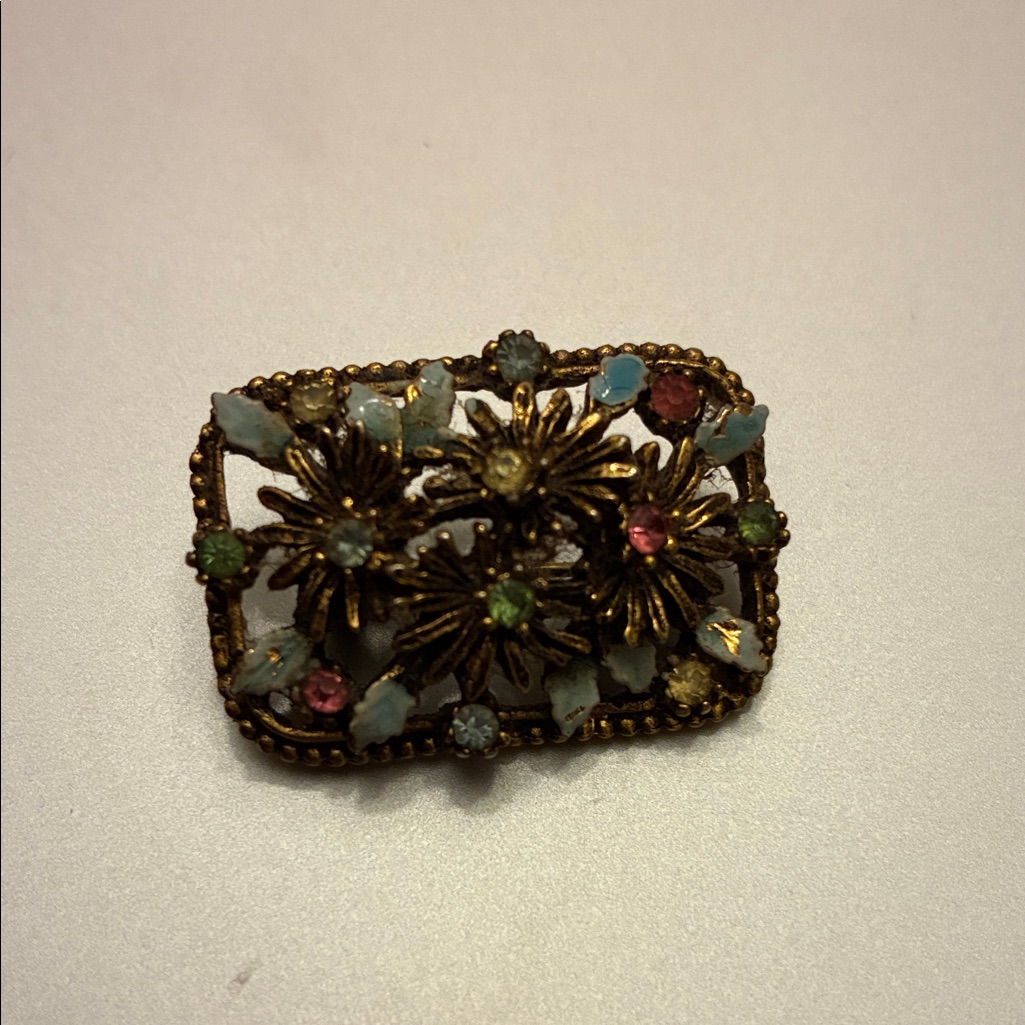 Vintage Capri Signed Floral Brooch